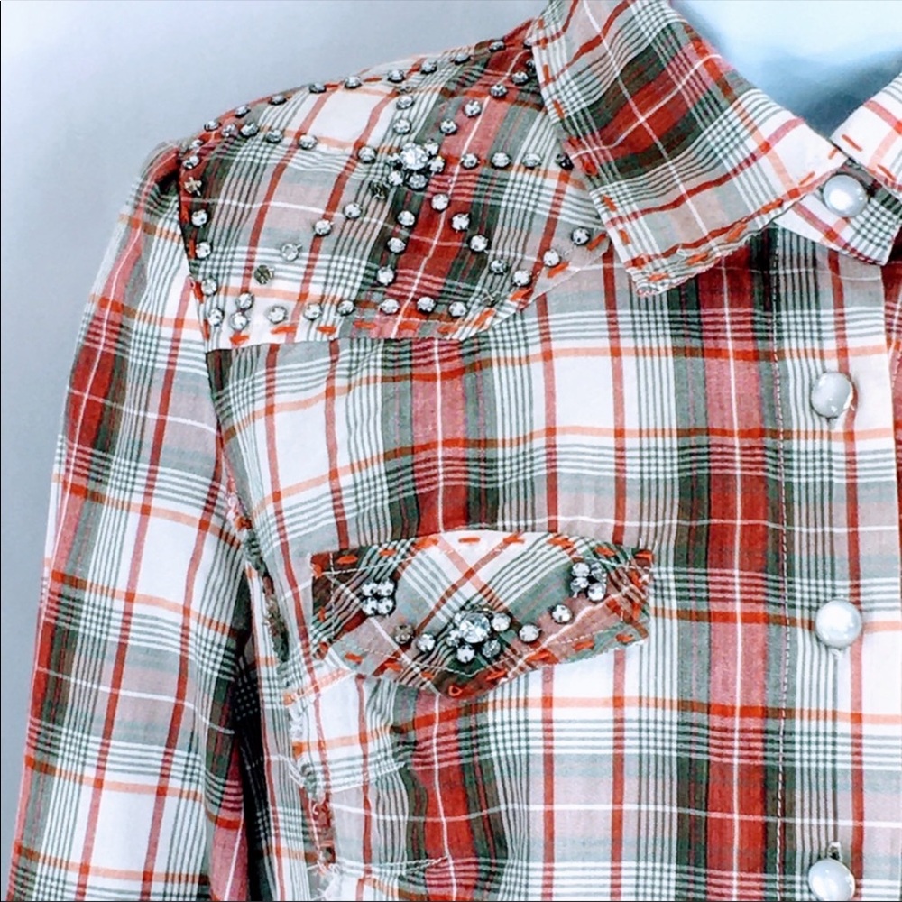 NWT miss me embellished western shirt size medium